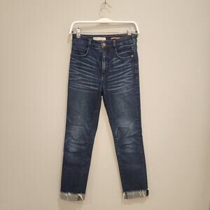Pilcro Anthropologie Cigarette Cuffed High Rise Blue Jeans - Size 26